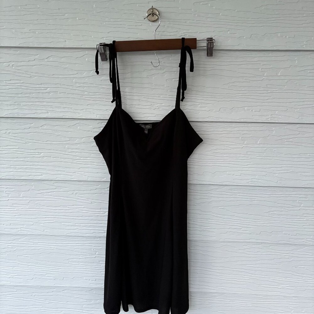 Lily Rose Black V-Cut Tie Strapped Mini Skater Dress XL Junior's